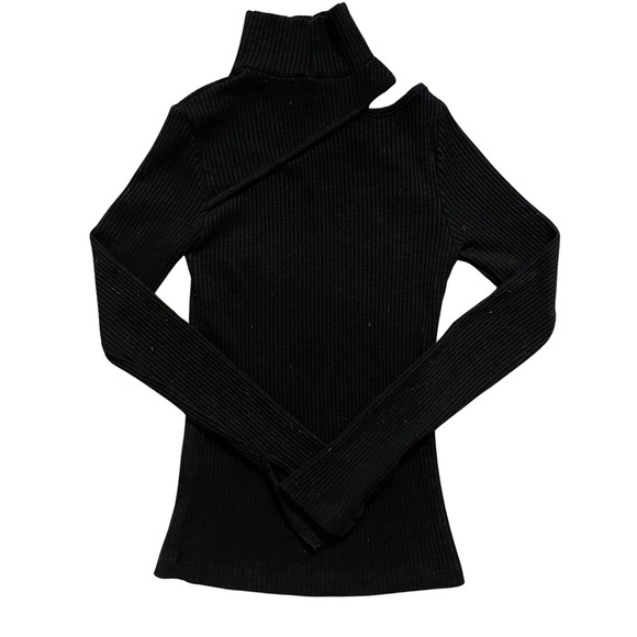Pixie Market Black Cut Out turtleneck XS - Picture 3 of 10